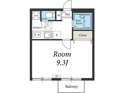 フローネ参宮橋(1K/1階)の間取り写真