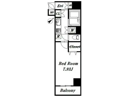 ドルチェ銀座東弐番館(1K/5階)の間取り写真