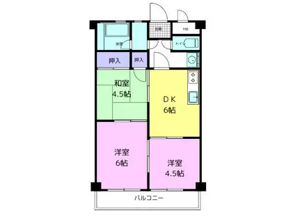 ヤマイチPLAZA東松江(3DK/3階)の間取り写真