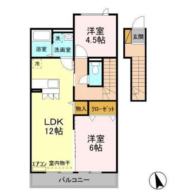 プランドールタジマ(2LDK/2階)の間取り写真