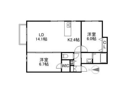 ブロックステージ(2LDK/2階)の間取り写真