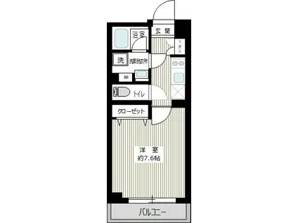 XEBEC下丸子(1K/3階)の間取り写真