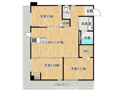 D.GRANMII(3LDK/3階)の間取り写真