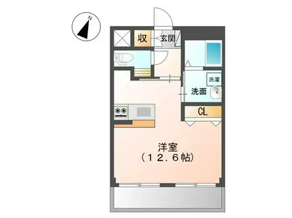 CIEL天瀬(ワンルーム/2階)の間取り写真