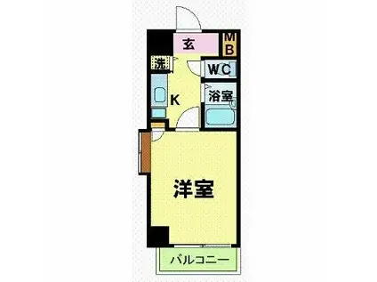 菱和パレス代官山(1K/3階)の間取り写真