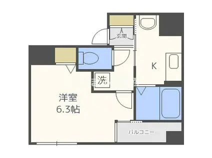 レオンコンフォート難波西(1K/12階)の間取り写真