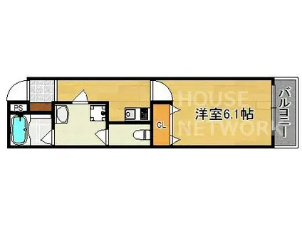 ベネ・ヴィータ(1K/3階)の間取り写真