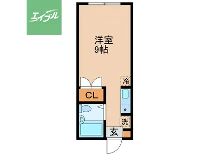 フリーダム本原(ワンルーム/3階)の間取り写真