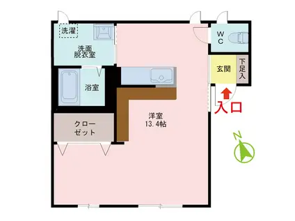 メゾン ド メール(ワンルーム/1階)の間取り写真