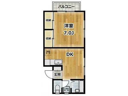 レジデンス青葉(1DK/1階)の間取り写真