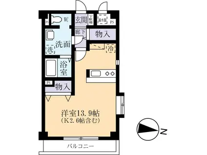 グリシーヌ ヴィラ ツクバ(ワンルーム/2階)の間取り写真