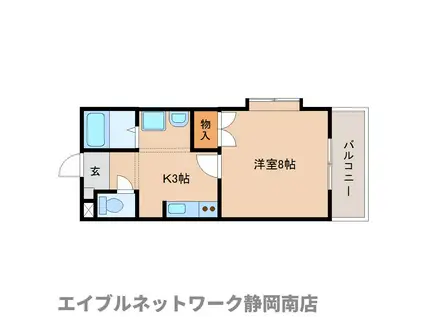 クレシェンド中屋敷(1K/1階)の間取り写真