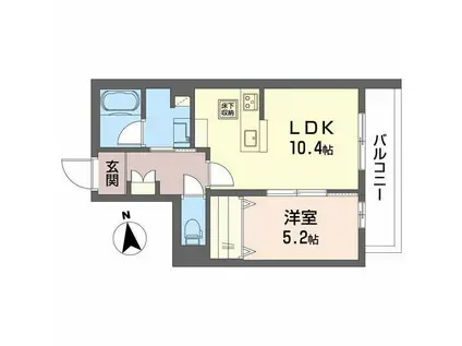 シャーメゾン光輝セントラル(1LDK/1階)の間取り写真