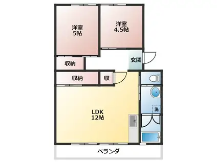 アーバンライフ(2LDK/1階)の間取り写真