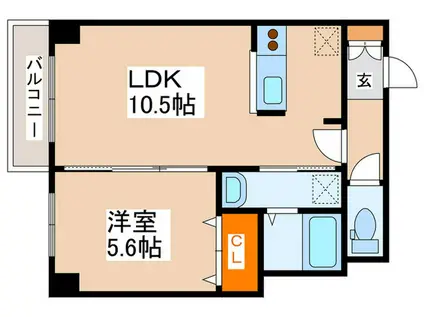 ゾネ医大キャンパス前(1LDK/10階)の間取り写真