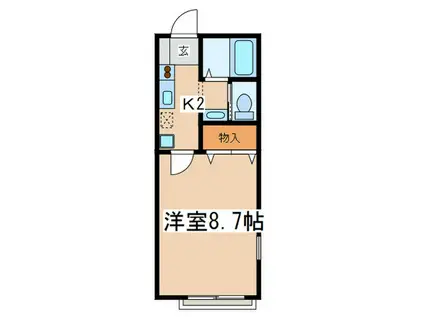 リラ・プレカリア湘南(1K/2階)の間取り写真