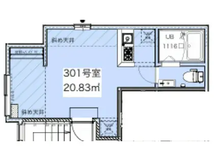 成増3丁目アパート(1DK/3階)の間取り写真