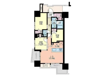 プラウド府中グレイス(3LDK/3階)の間取り写真