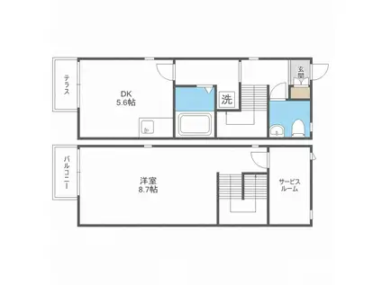 CASA JR箱崎 A棟(1SDK/1階)の間取り写真