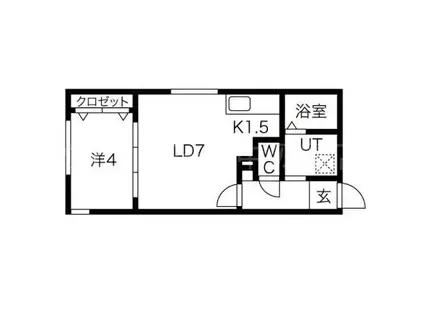リブレ学園前(1LDK/4階)の間取り写真