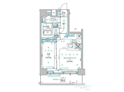 メインステージ両国III(1LDK/13階)の間取り写真