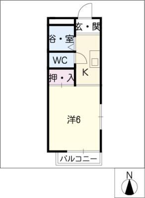 コーポ伊藤(1K/1階)の間取り写真