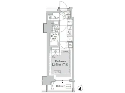 リブクオーレ神保町(1K/8階)の間取り写真