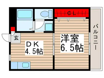 ラインヴィラ今井(1DK/1階)の間取り写真