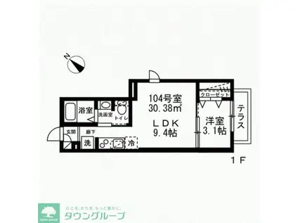 クレールドルネ(1LDK/1階)の間取り写真