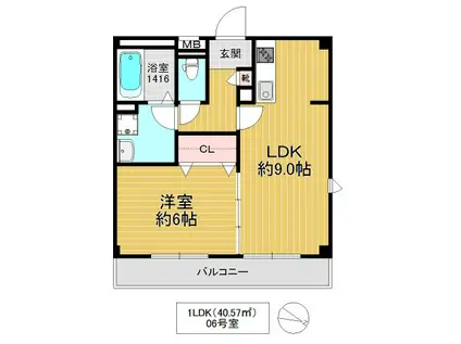 アンプルールフェール今津(1LDK/3階)の間取り写真