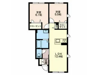 サン・メゾン(2LDK/1階)の間取り写真