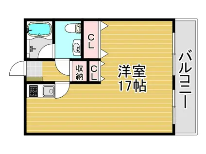 マンション梅香(ワンルーム/2階)の間取り写真
