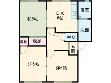 マドンナB(3DK/2階)の間取り写真