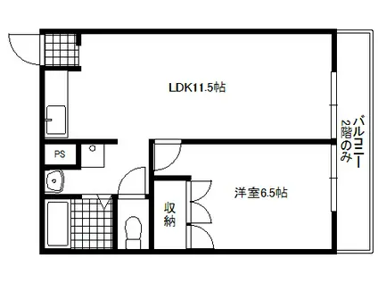 レイクサイド富士峰(1LDK/1階)の間取り写真