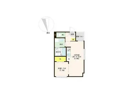 アストレア長町(1LDK/3階)の間取り写真