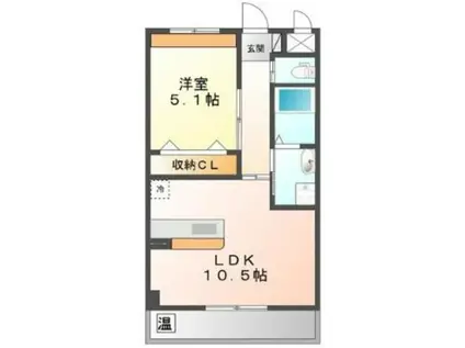 ヴァンヴェールII(1LDK/1階)の間取り写真