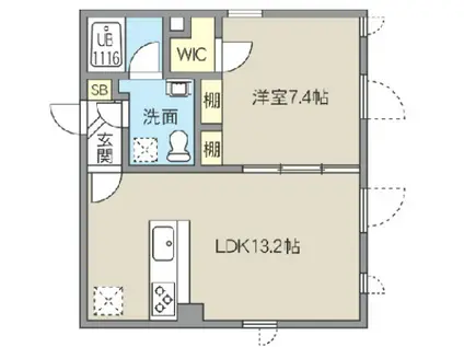 レピュア池袋本町レジデンス(1LDK/5階)の間取り写真