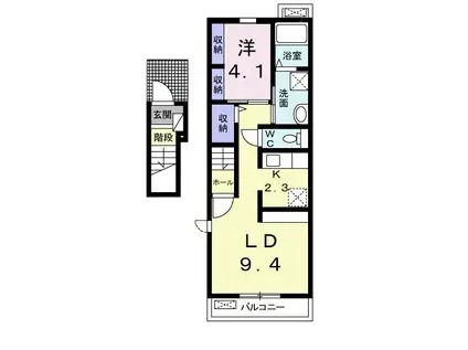 リアン I(1LDK/2階)の間取り写真
