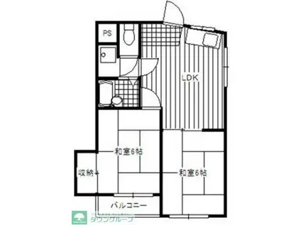 ノーブルハイツI(2DK/3階)の間取り写真