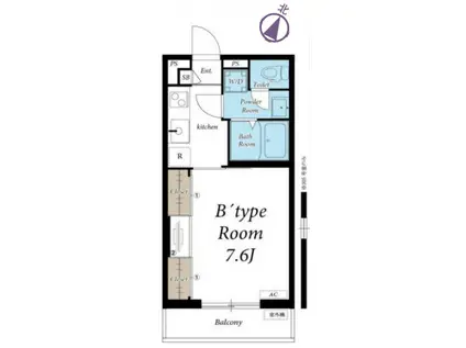 リブリワイズ(1K/2階)の間取り写真