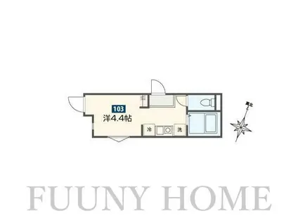 MELLAS祐天寺(ワンルーム/1階)の間取り写真