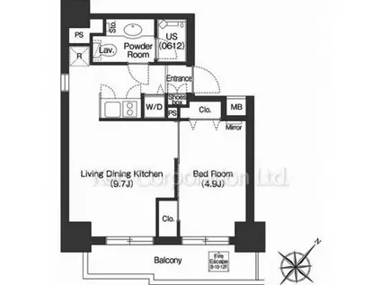 URESIDENCE高輪台(1LDK/2階)の間取り写真