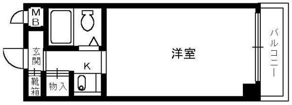 ベース1浜寺(ワンルーム/4階)の間取り写真