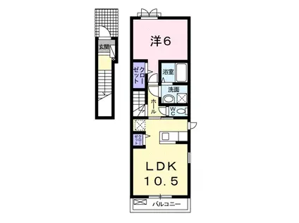 リノ小松原 I(1LDK/2階)の間取り写真