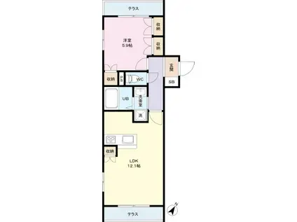 MY MAISON(1LDK/1階)の間取り写真