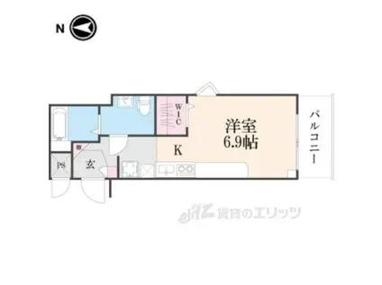 DETOM-1西陣聚楽(ワンルーム/4階)の間取り写真