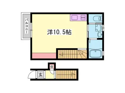 グラツィオーソ姫路市役所前(ワンルーム/2階)の間取り写真