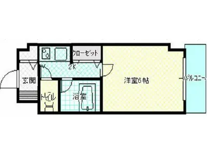 コスモハイツシバタII(1K/3階)の間取り写真