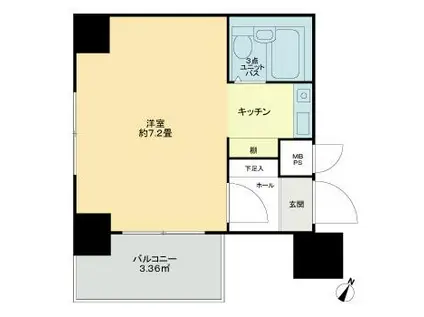 ライオンズマンション三鷹さくら通(ワンルーム/9階)の間取り写真