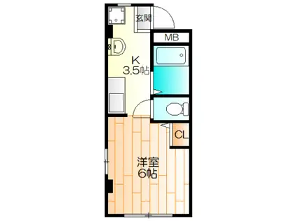 フェリシモ日吉(1K/1階)の間取り写真